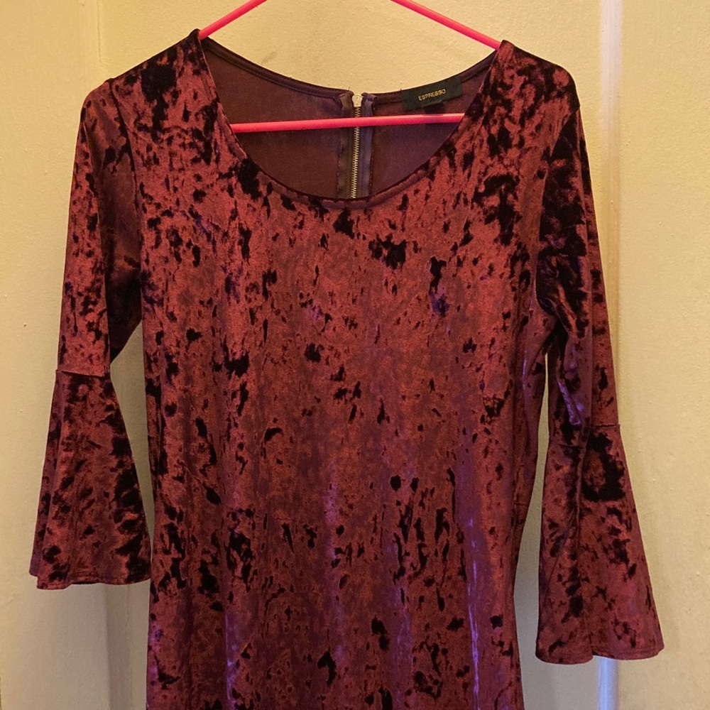 Velvet Bell Sleeve Dress S